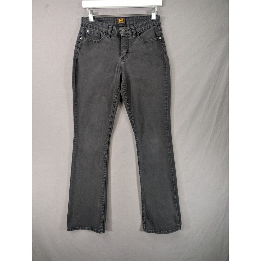 Lee Womens Mid Rise Bootcut Jeans Black Denim Size Size 4M